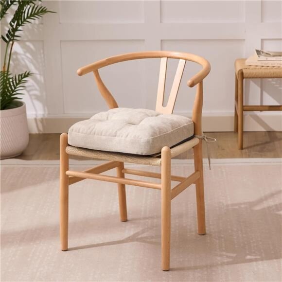 Dining Chair Cushions Set of 2 Memory Foam Seat Pads Non Slip Ties Indoor Kitche - Picture 2 of 7